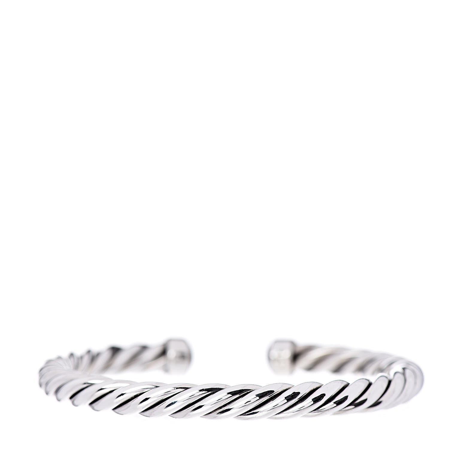David Yurman Sterling Silver Black Onyx Cable Classic Cuff Bracelet 3 of 4