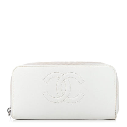 Chanel Caviar Timeless CC Large Gusset Zip Around Wallet White 1 of 9
