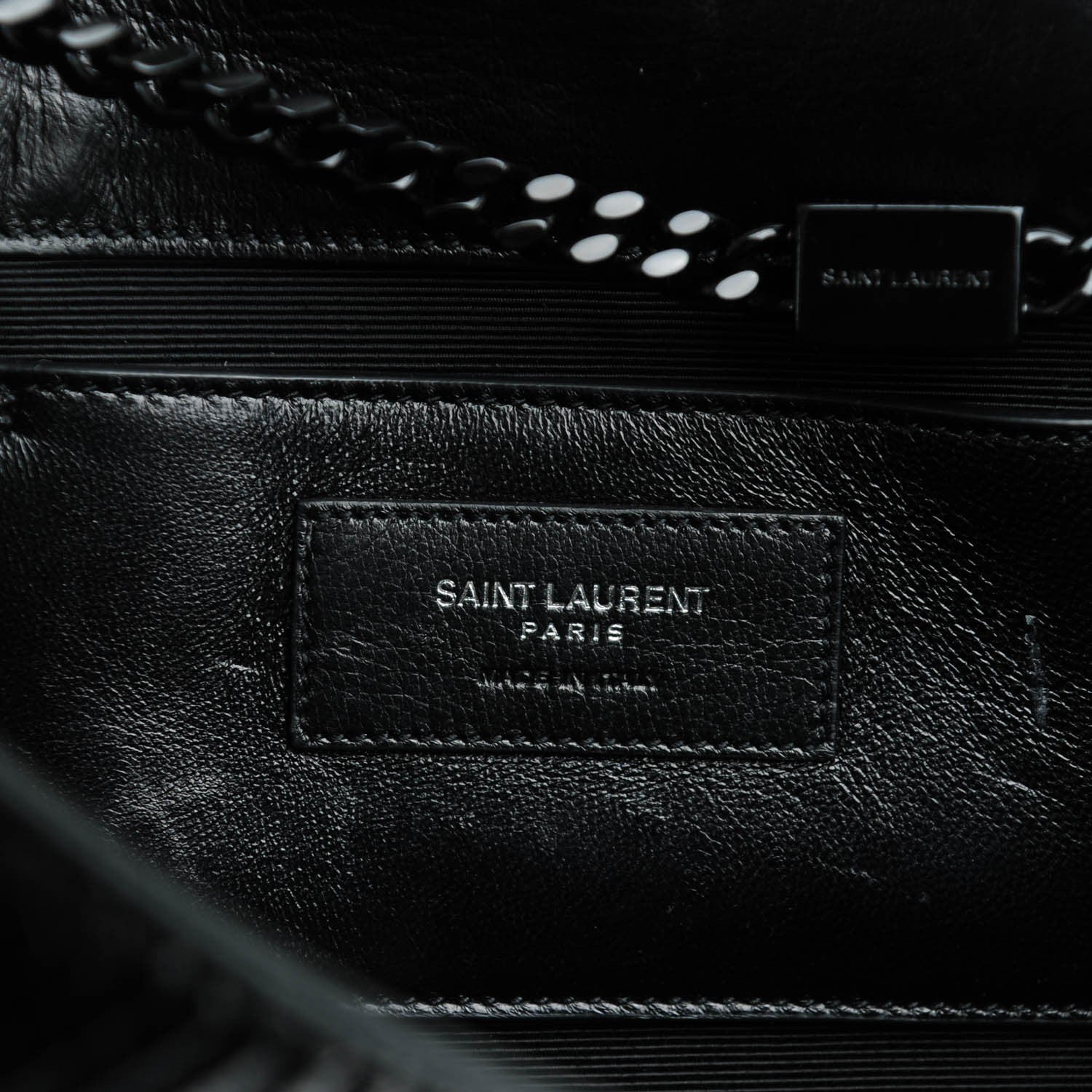 Saint Laurent Calfskin Snakeskin Effect Medium Classic Monogram Kate Satchel Black 7 of 7