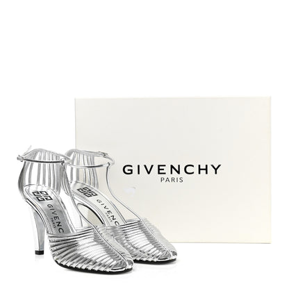 Givenchy Metallic Calfskin Look Book Cage Sandals 38 Silver 9 of 9