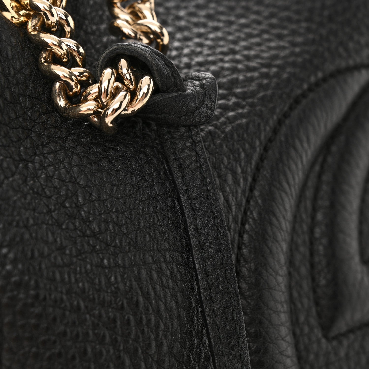 Gucci Pebbled Calfskin Medium Soho Chain Shoulder Bag Black 16 of 16