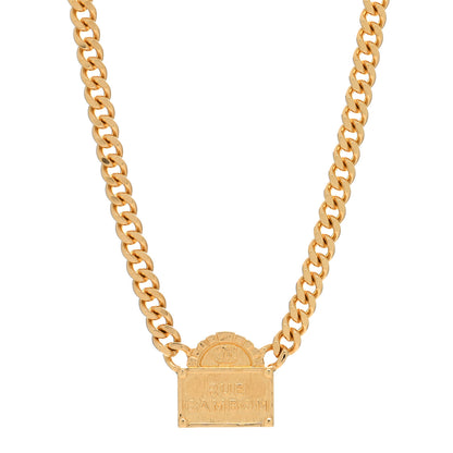 Chanel Metal Chain Link CC Rue Cambon Choker Necklace Gold 1 of 4