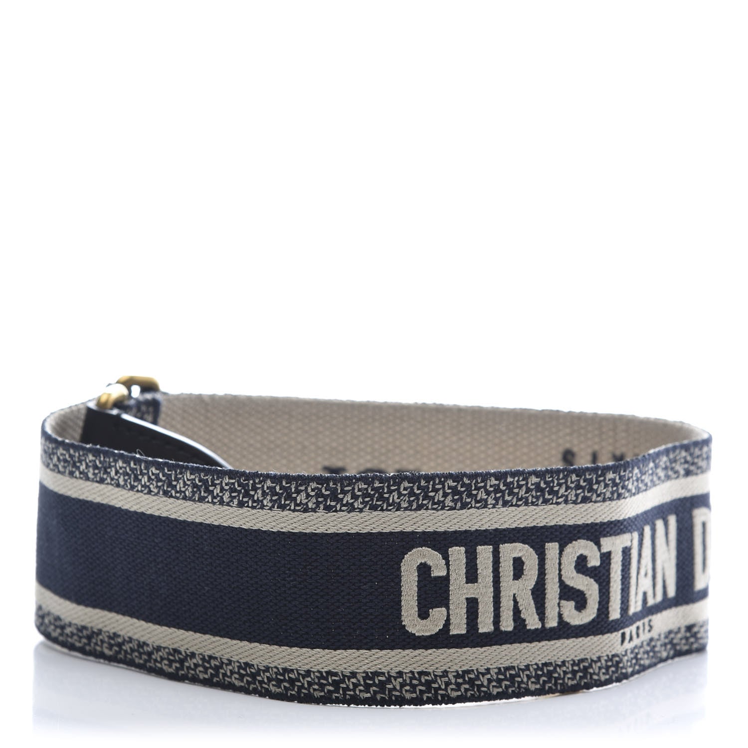 Christian Dior Canvas Embroidered Shoulder Strap Blue 2 of 6