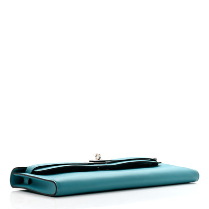 Hermes Swift Kelly Cut Clutch Pochette Turquoise 4 of 9