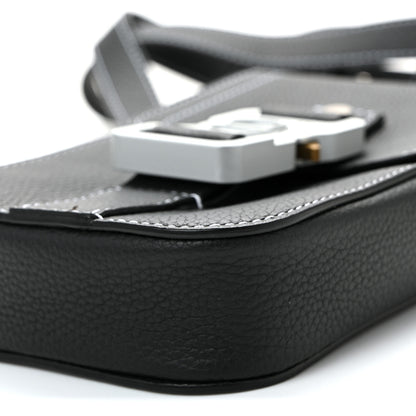 Christian Dior Grained Calfskin Vertical Saddle Pouch With Strap Black 10 of 10