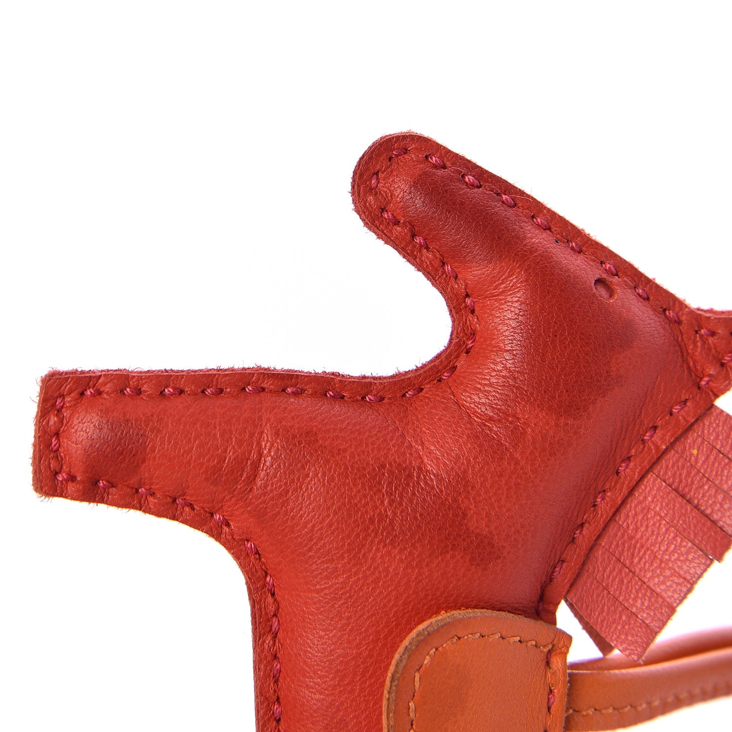Milo Lambskin Grigri Rodeo Horse Bag Charm PM Rouge Rose Indien Jaipur Feu