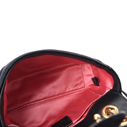 Gucci Velvet Matelasse Mini GG Marmont Shoulder Bag Black 5 of 12