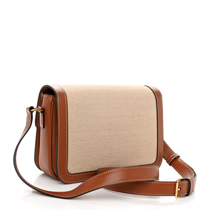 Celine Textile Calfskin Classique Triomphe Bag Natural Tan 3 of 10