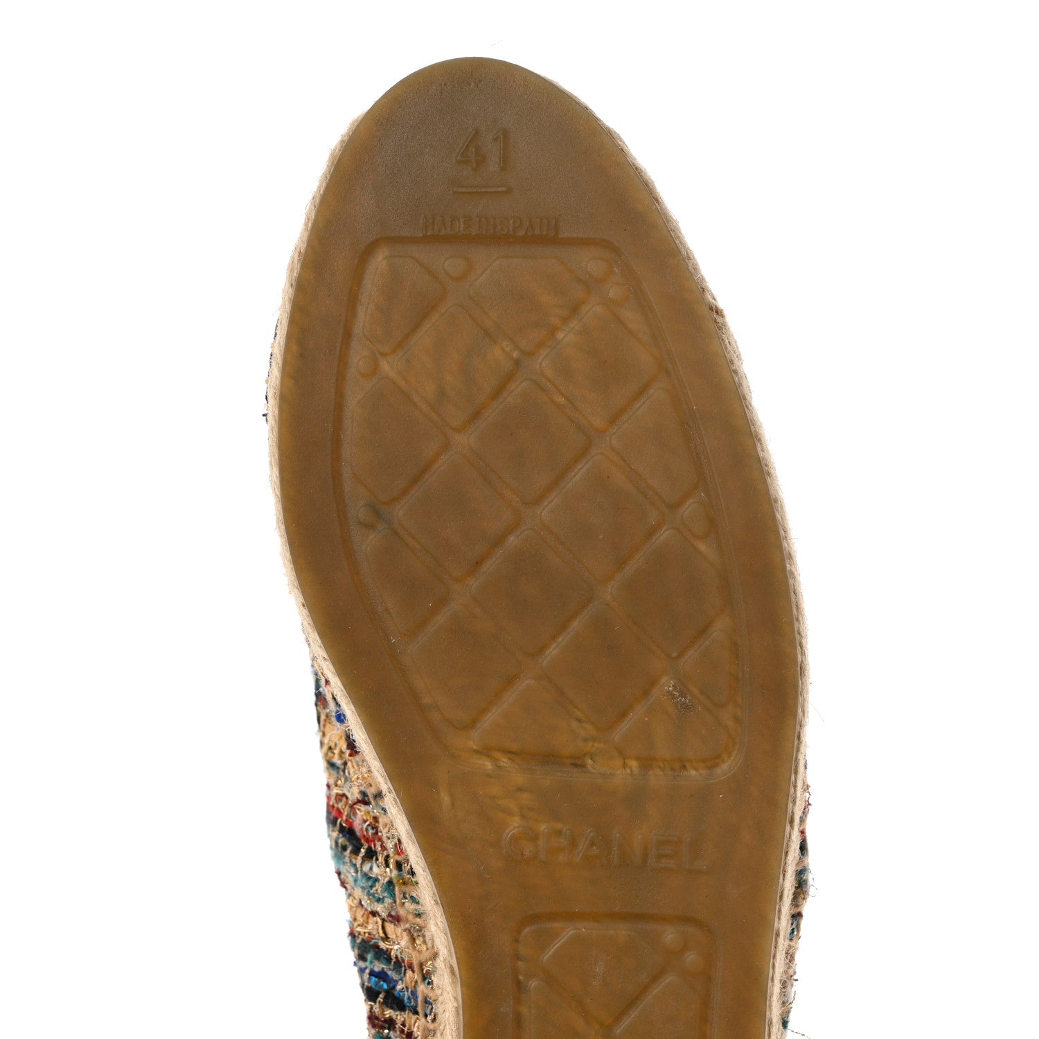 Chanel Tweed Grosgrain CC Espadrilles 41 Multicolor Black 8 of 10