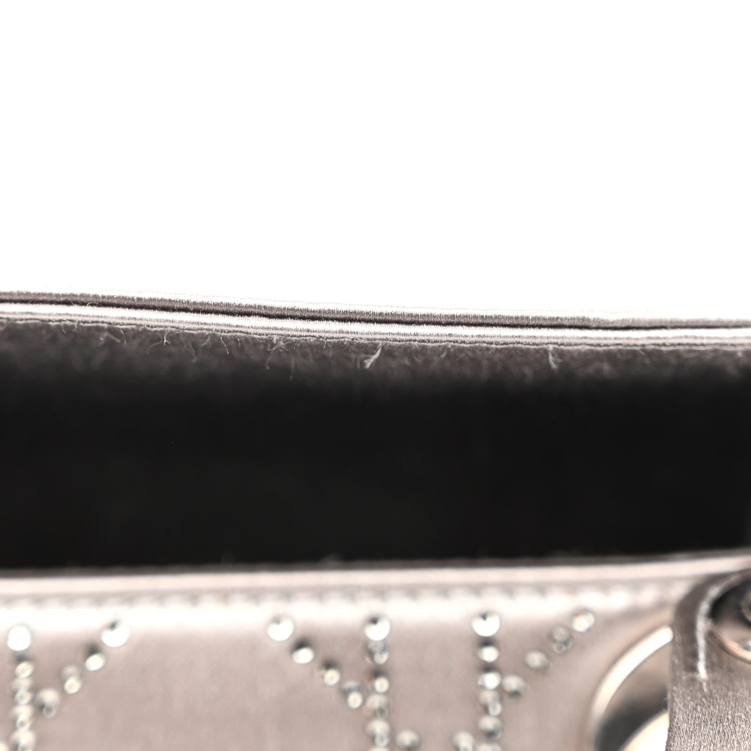 Christian Dior Satin Crystal Cannage Mini Lady Dior Gray 13 of 13