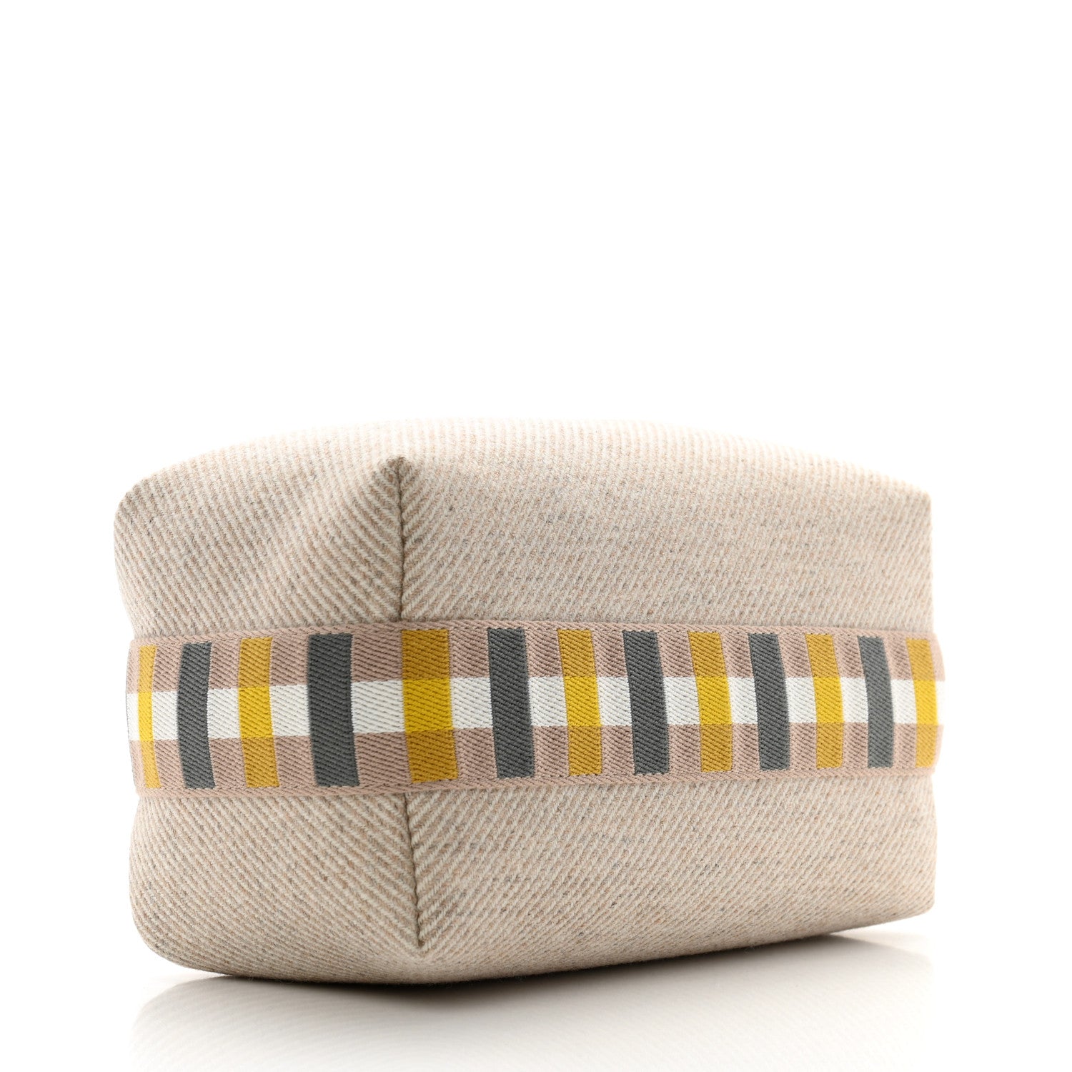 Hermes Wool Small Au Carre Bride-A-Brac Pouch Seigle 4 of 7