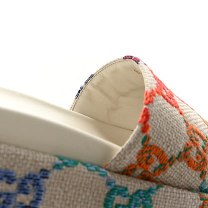 Gucci Linen Psychedelic Mini GG Monogram Angelina Platform 55mm Slide Sandals 37 Multicolor 11 of 12