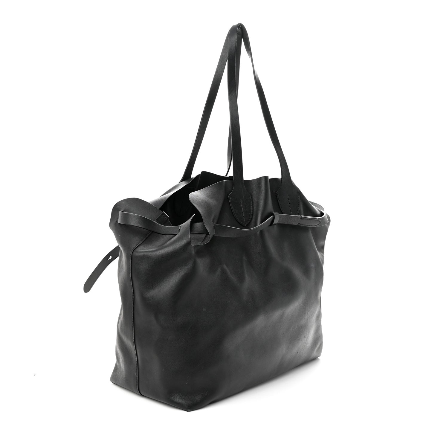 Calfskin Large Belt Tote Black