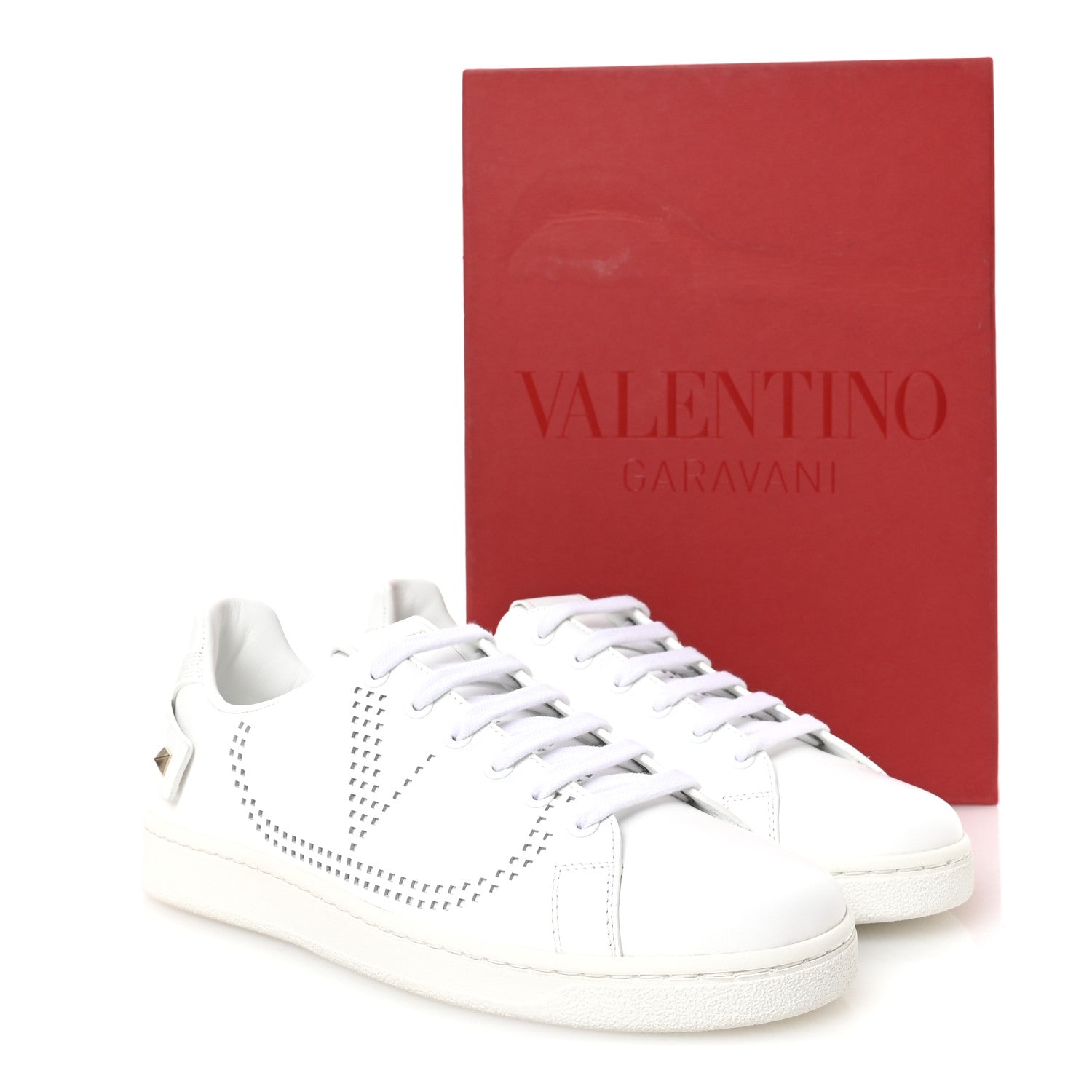 Valentino Garavani Calfskin Womens Backnet Sneakers 39.5 White 9 of 9