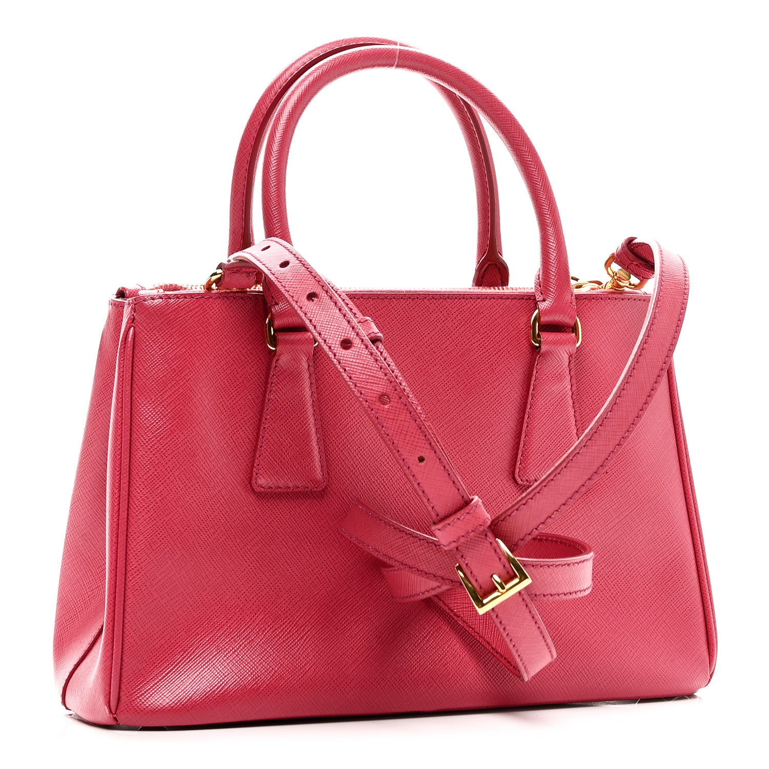 Prada Saffiano Mini Galleria Double Zip Tote Peonia 3 of 12
