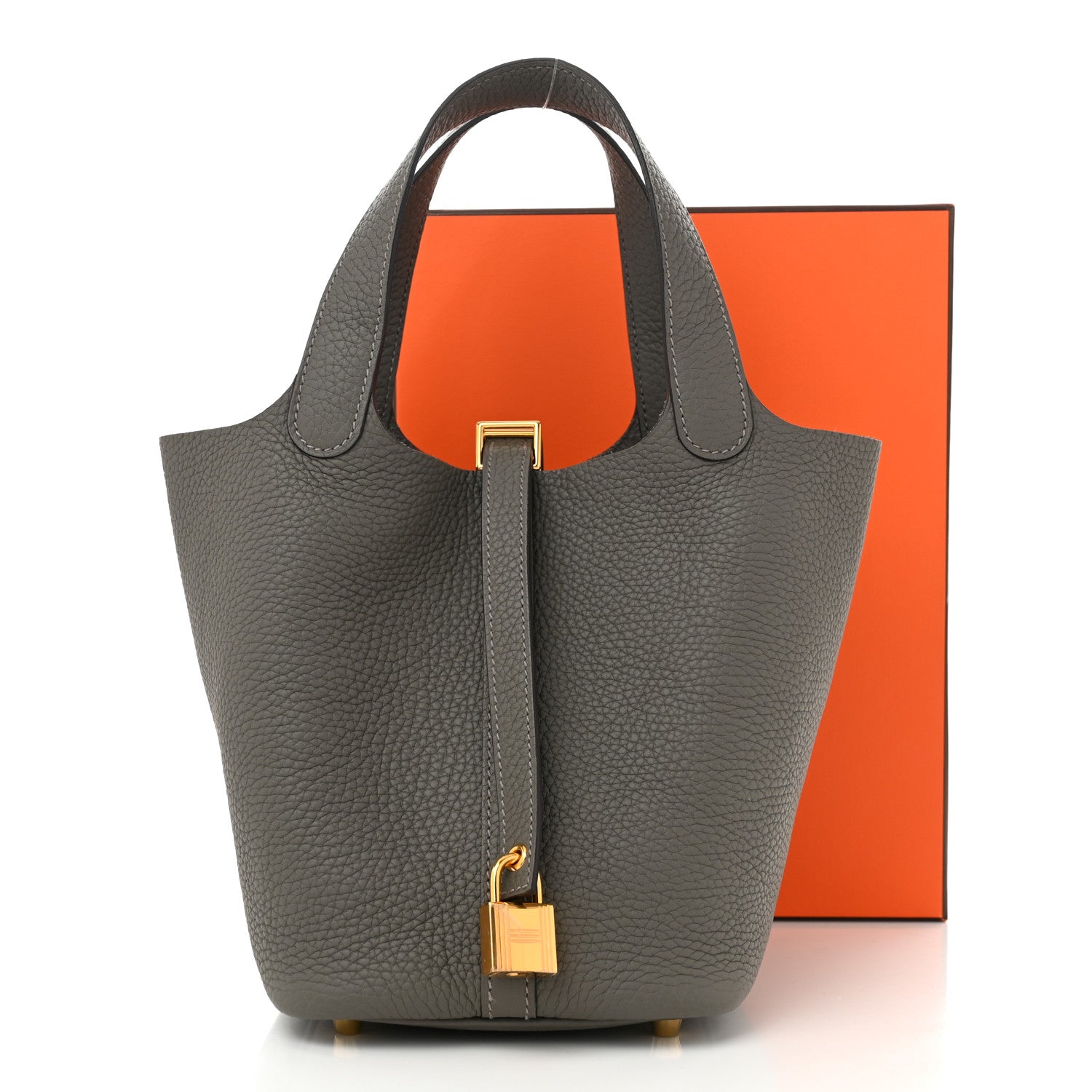 Hermes Taurillon Clemence Picotin Lock 18 PM Gris Meyer 12 of 12