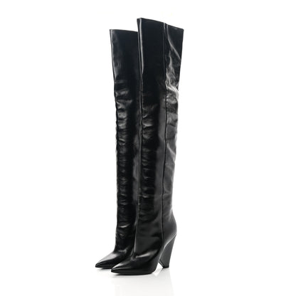Saint Laurent Calfskin Niki 105 Thigh High Boots 36.5 Black 3 of 7