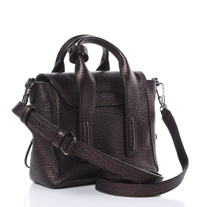 3.1 Phillip Lim 3.1 Metallic Textured Calfskin Mini Pashli Satchel Burgundy 3 of 9