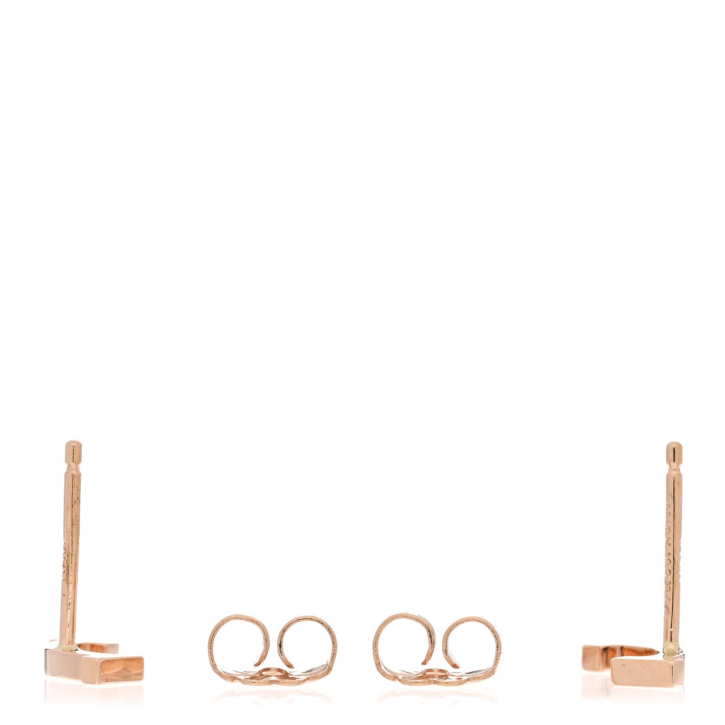 18K Rose Gold T Smile Stud Earrings