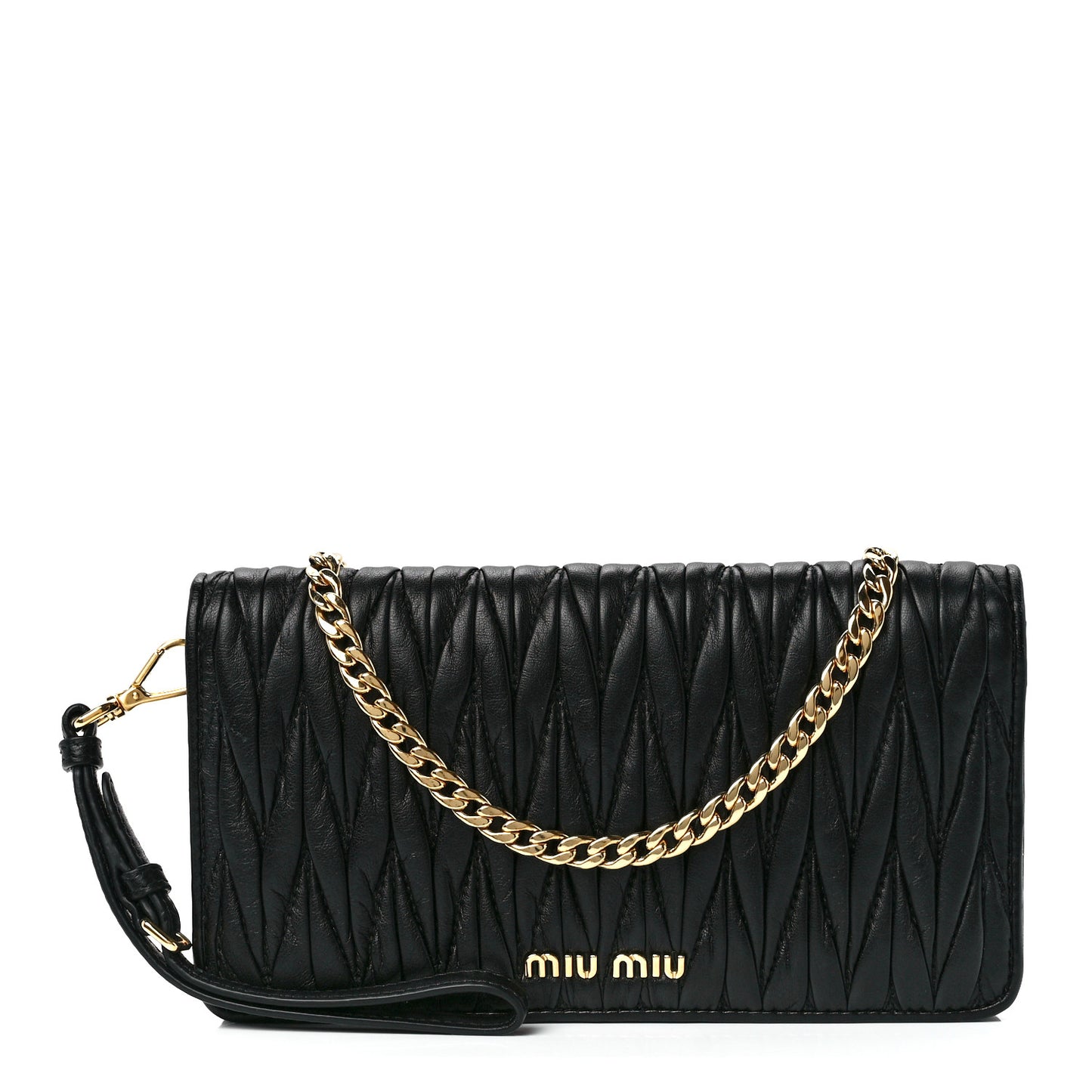 Nappa Matelasse Wallet On Chain Black
