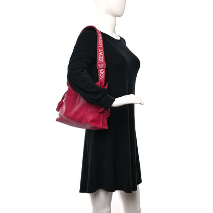 Loewe Satin Calfskin Monochrome Flamenco Knot Clutch Ruby Red Glaze 2 of 8