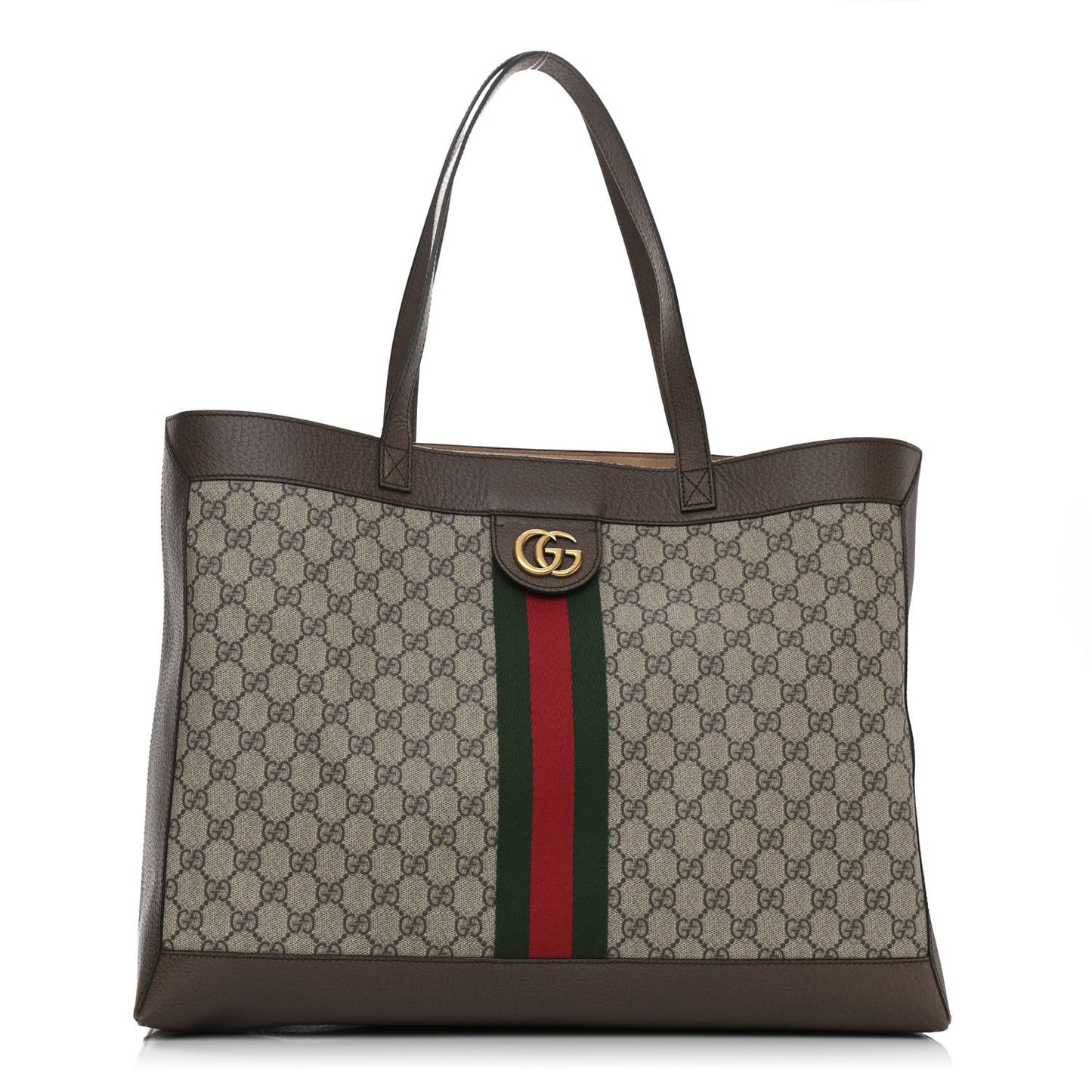 GG Supreme Monogram Web Ophidia Tote Brown