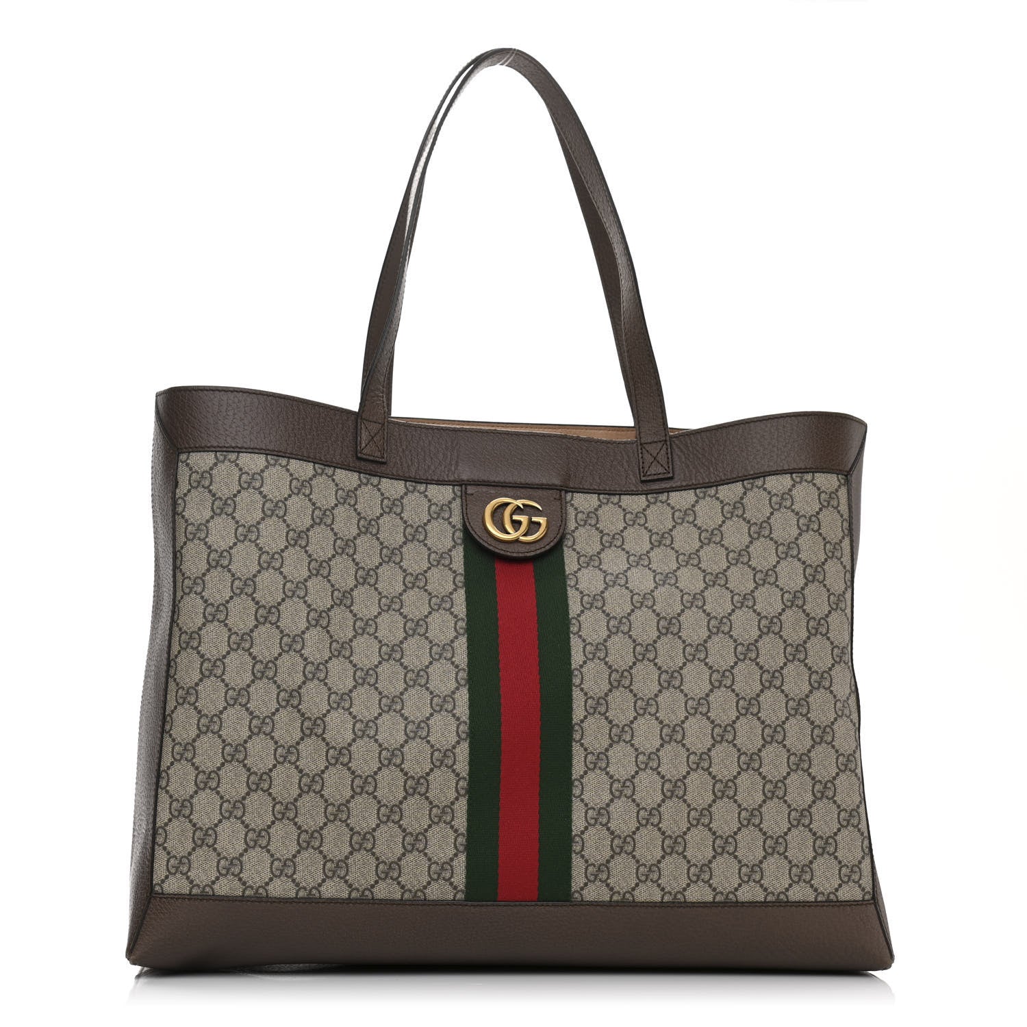 Gucci GG Supreme Monogram Web Ophidia Tote Brown 3 of 11