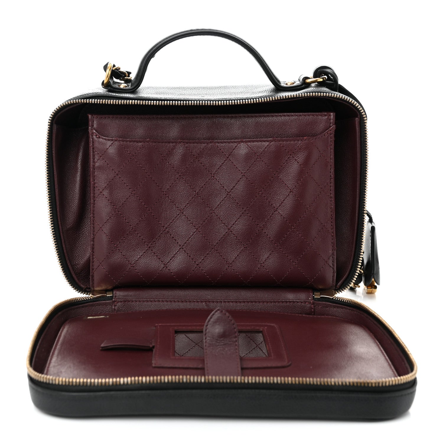 Chanel Caviar Quilted Large CC Filigree Vanity Case Black 7 of 12