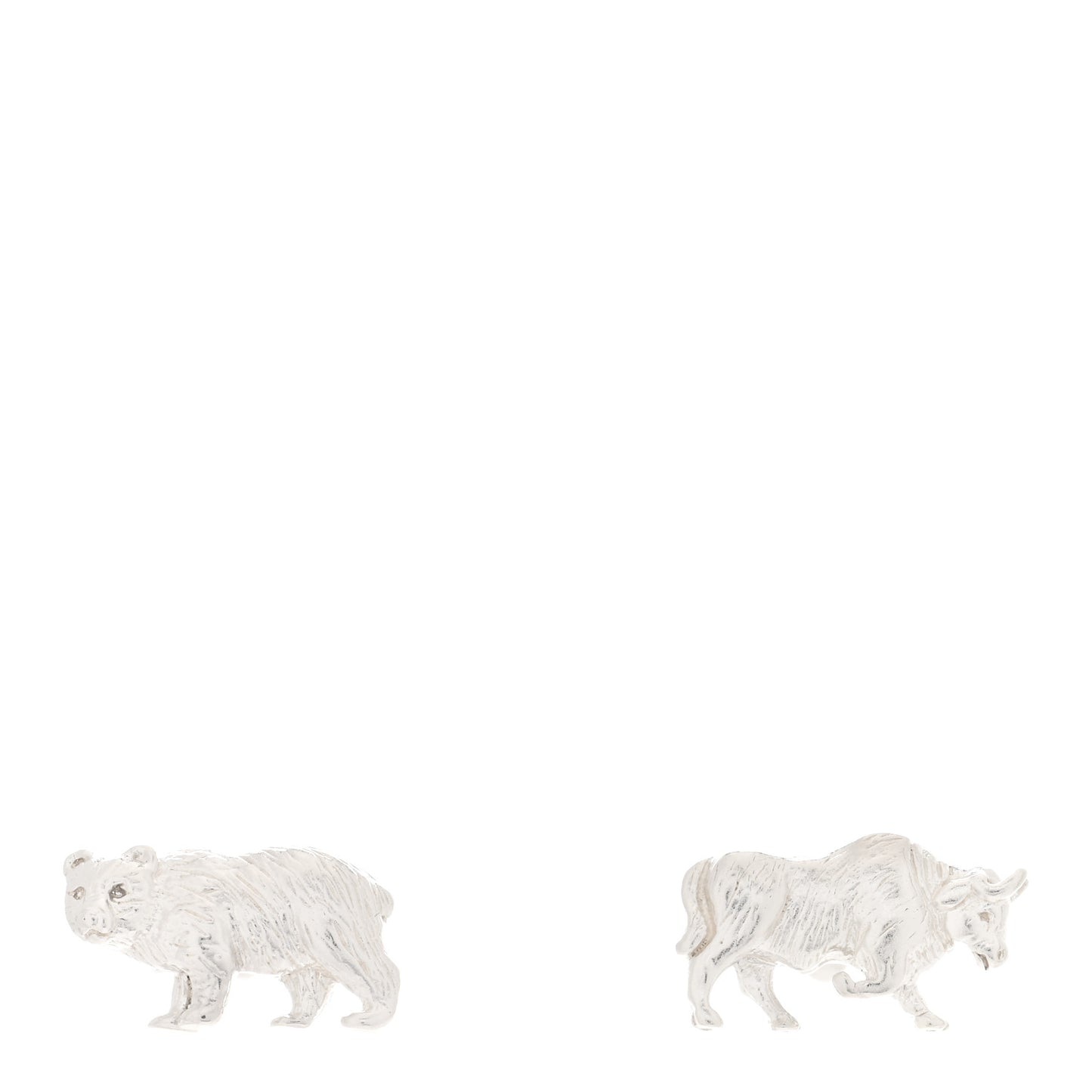 Sterling Silver Bear And Bull Cufflinks
