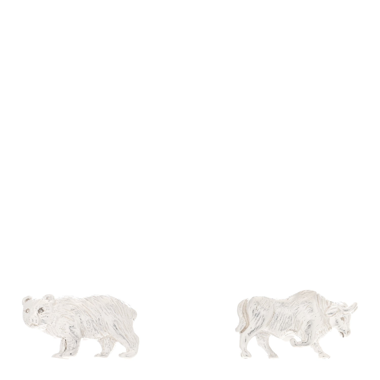 Tiffany Sterling Silver Bear And Bull Cufflinks 1 of 4