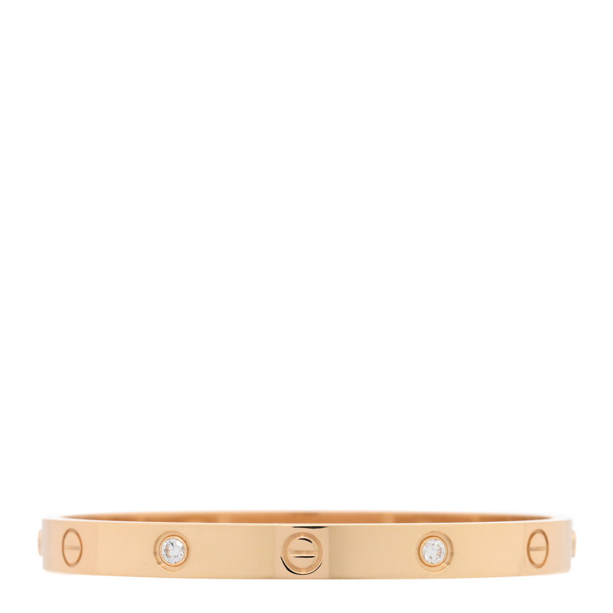 18K Yellow Gold 4 Diamond LOVE Bracelet 17