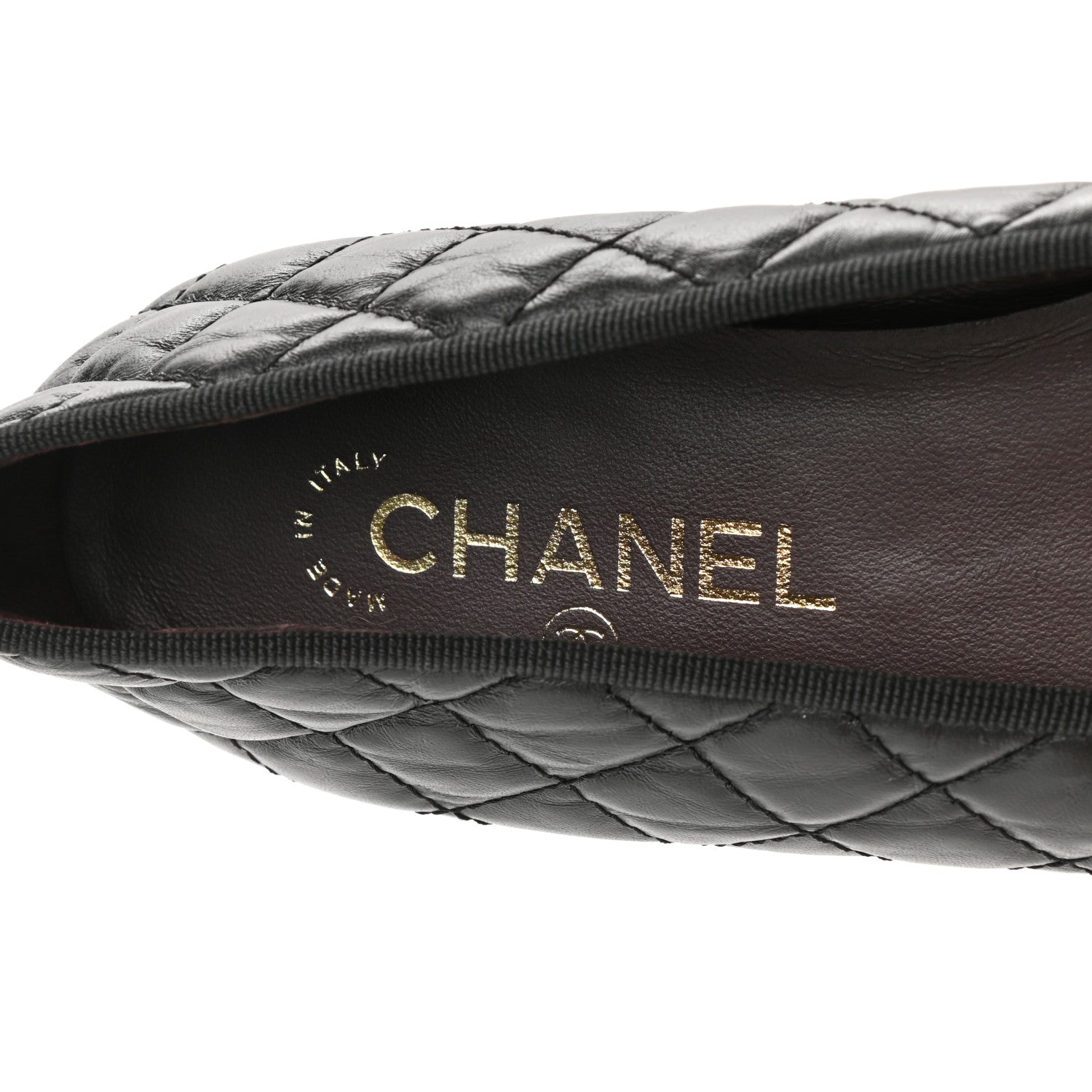 Chanel Aged Calfskin Quilted Cap Toe Ballerina Flats 41 Black 7 of 9