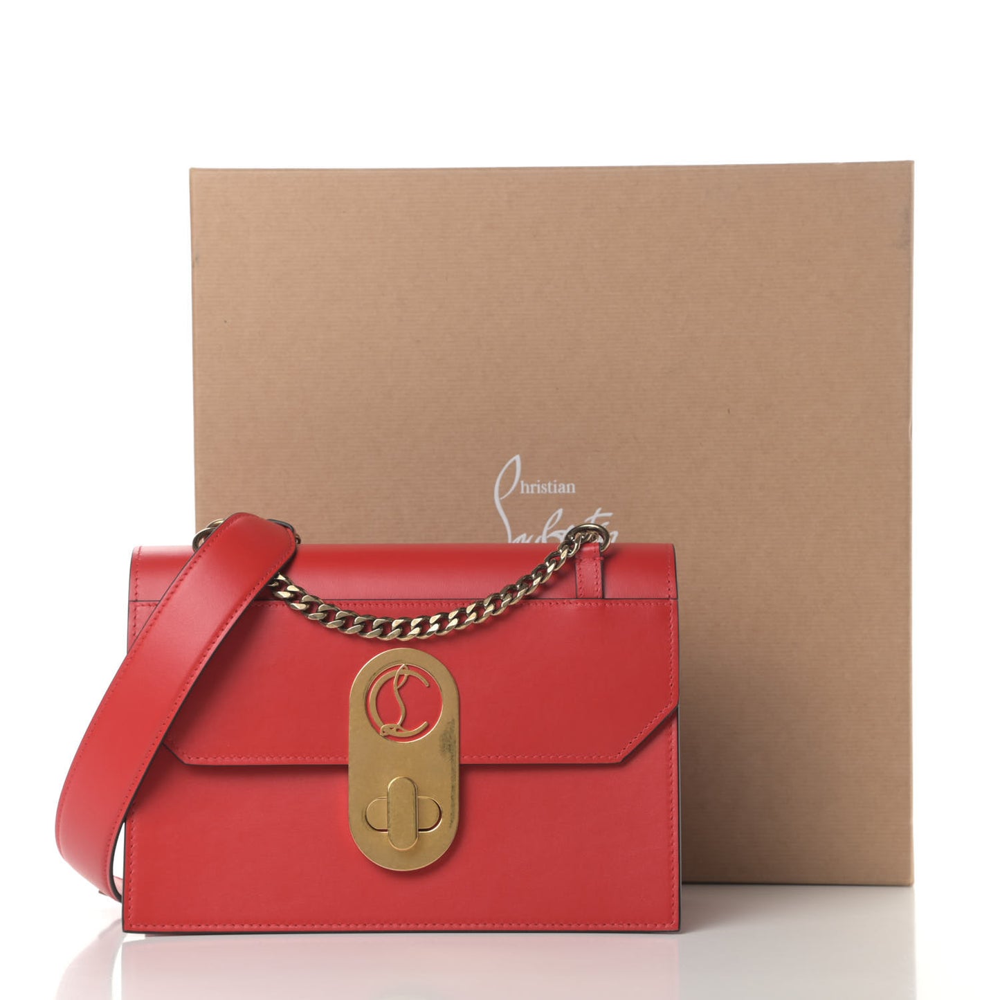 Calfskin LargeElisa Shoulder Bag Loubi
