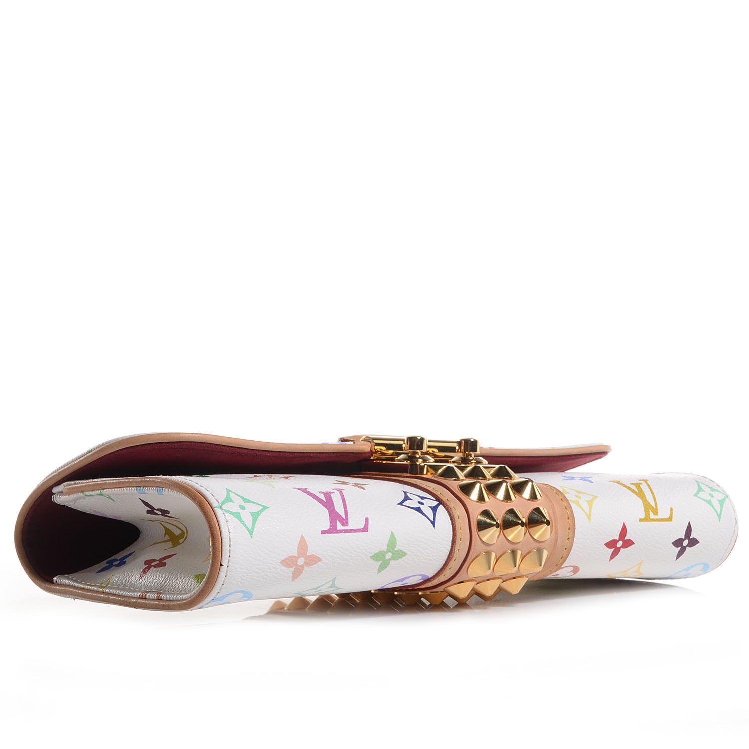 Louis Vuitton Monogram Multicolor Courtney Clutch White 4 of 7