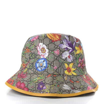 Gucci GG Supreme Monogram Flora Fedora Hat M Yellow 6 of 11