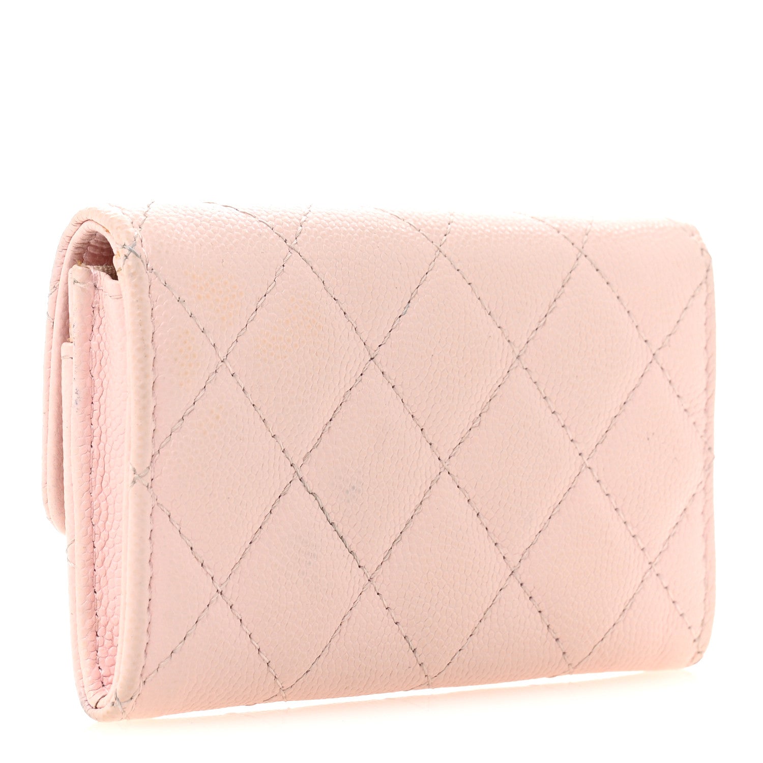 Chanel Caviar Quilted Crystal CC Flap Card Holder Pink 3 of 12