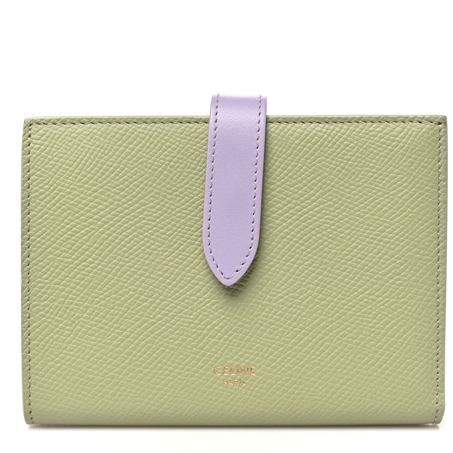 Celine Grained Calfskin Medium Multifunction Strap Wallet Sage Lilas 1 of 8
