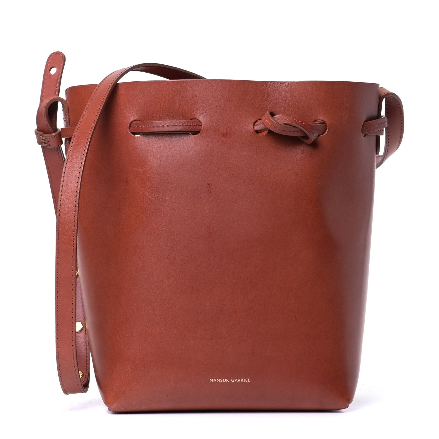 Mansur Gavriel Calfskin Mini Bucket Bag Brandy 1 of 7