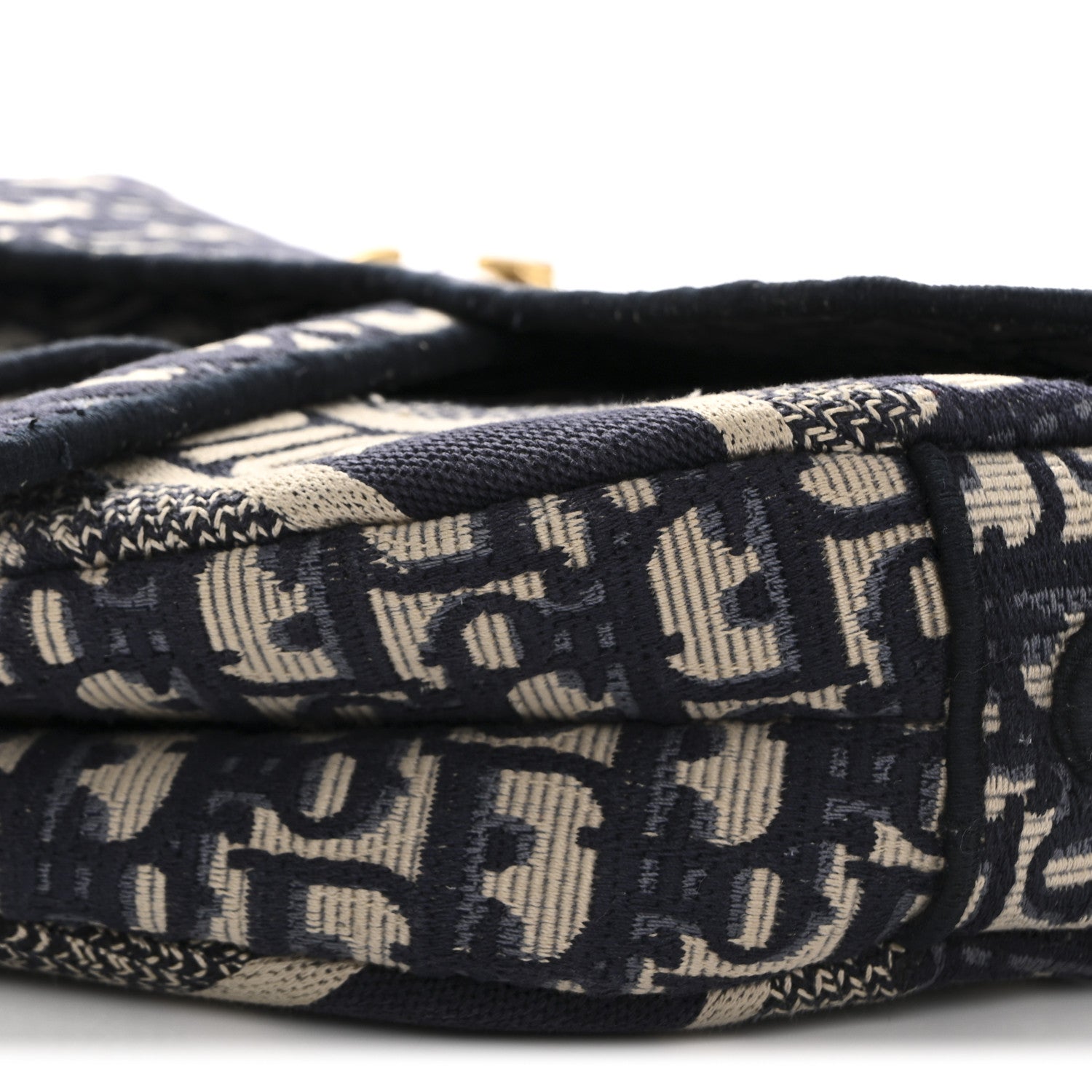 Christian Dior Oblique Embroidered Saddle Bag Blue 10 of 12