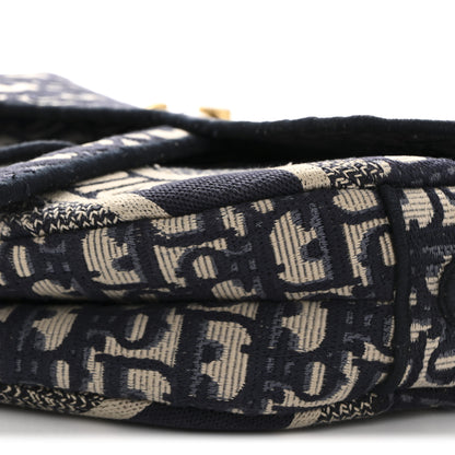 Christian Dior Oblique Embroidered Saddle Bag Blue 10 of 12