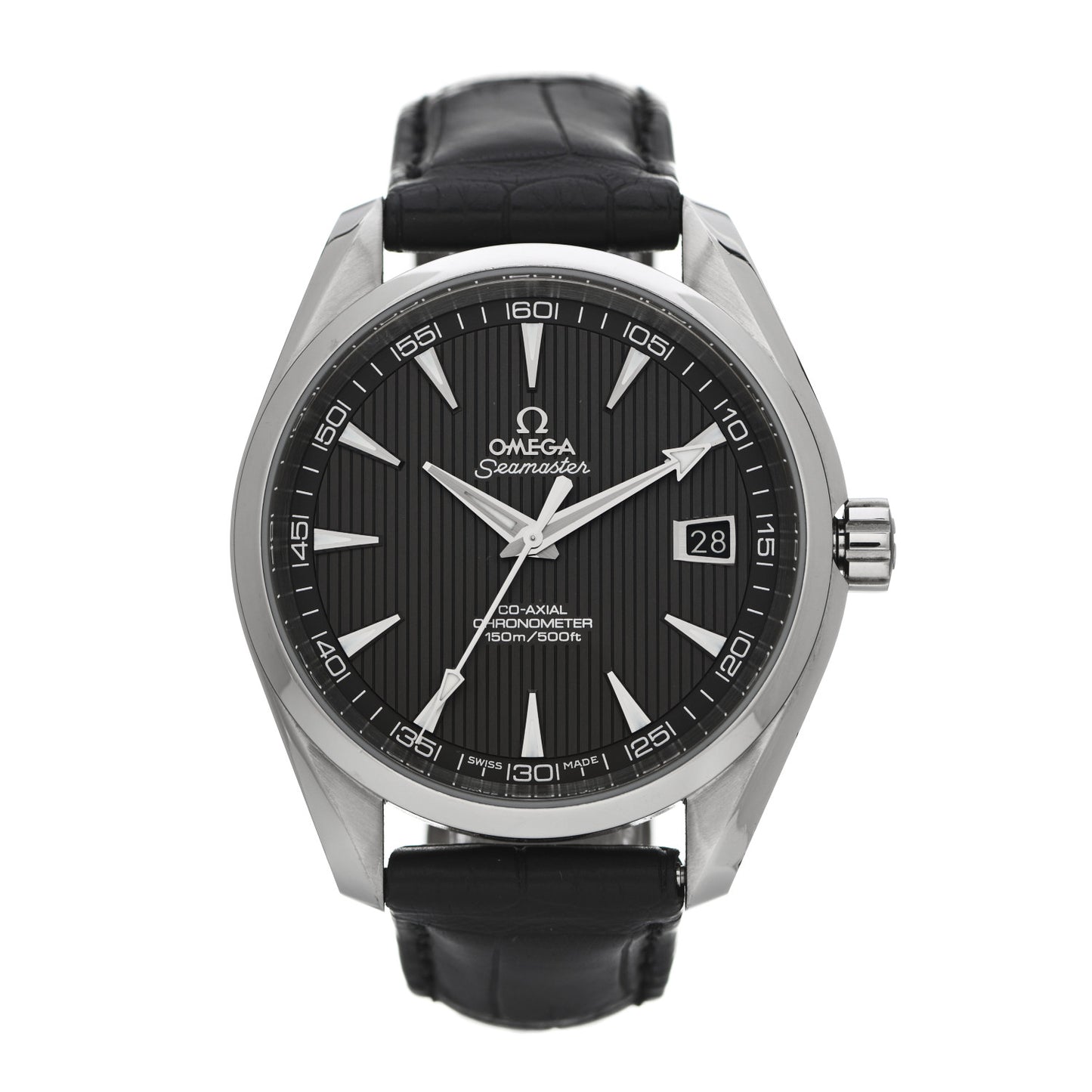 Stainless Steel Alligator 42mm Seamaster Aqua Terra 150M Co-Axial Automatic Watch Black 231.13.42.21.06.001