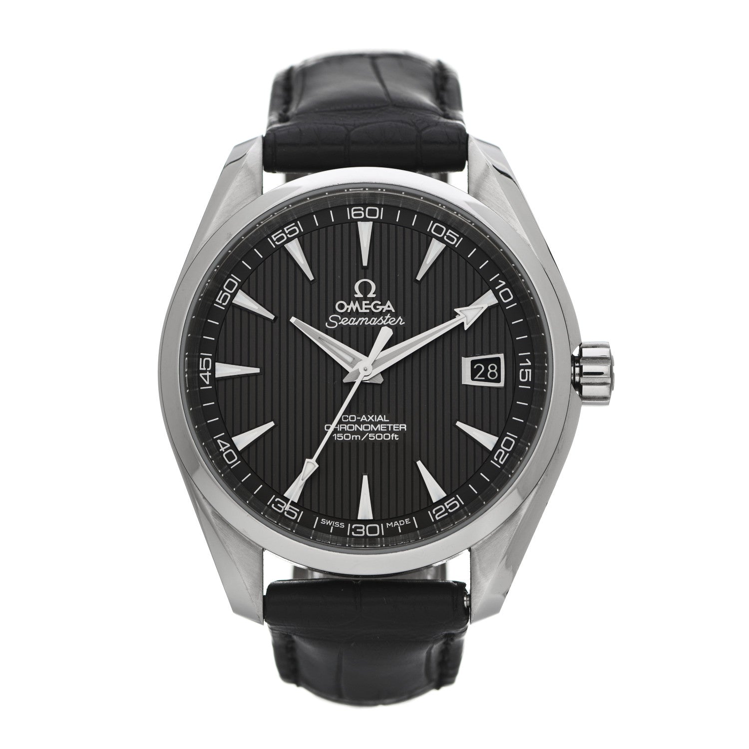 Omega Stainless Steel Alligator 42mm Seamaster Aqua Terra 150M Co-Axial Automatic Watch Black 231.13.42.21.06.001 1 of 5