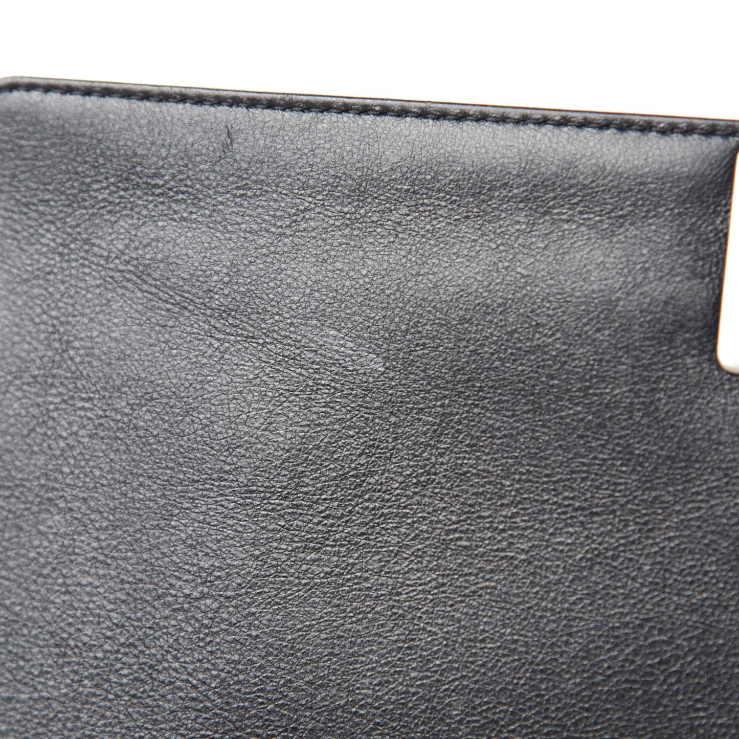 Calfskin Quilted Large Boy Flap Black