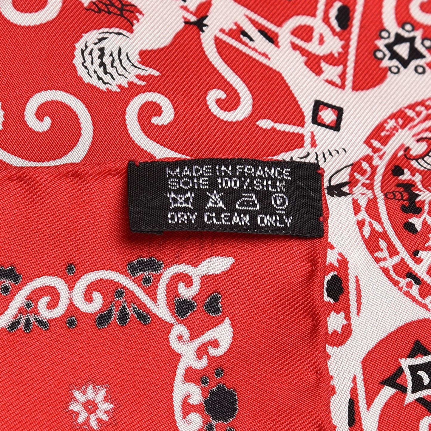 Silk Peuple Du Vent Bandana Scarf 55 Rouge White Marine