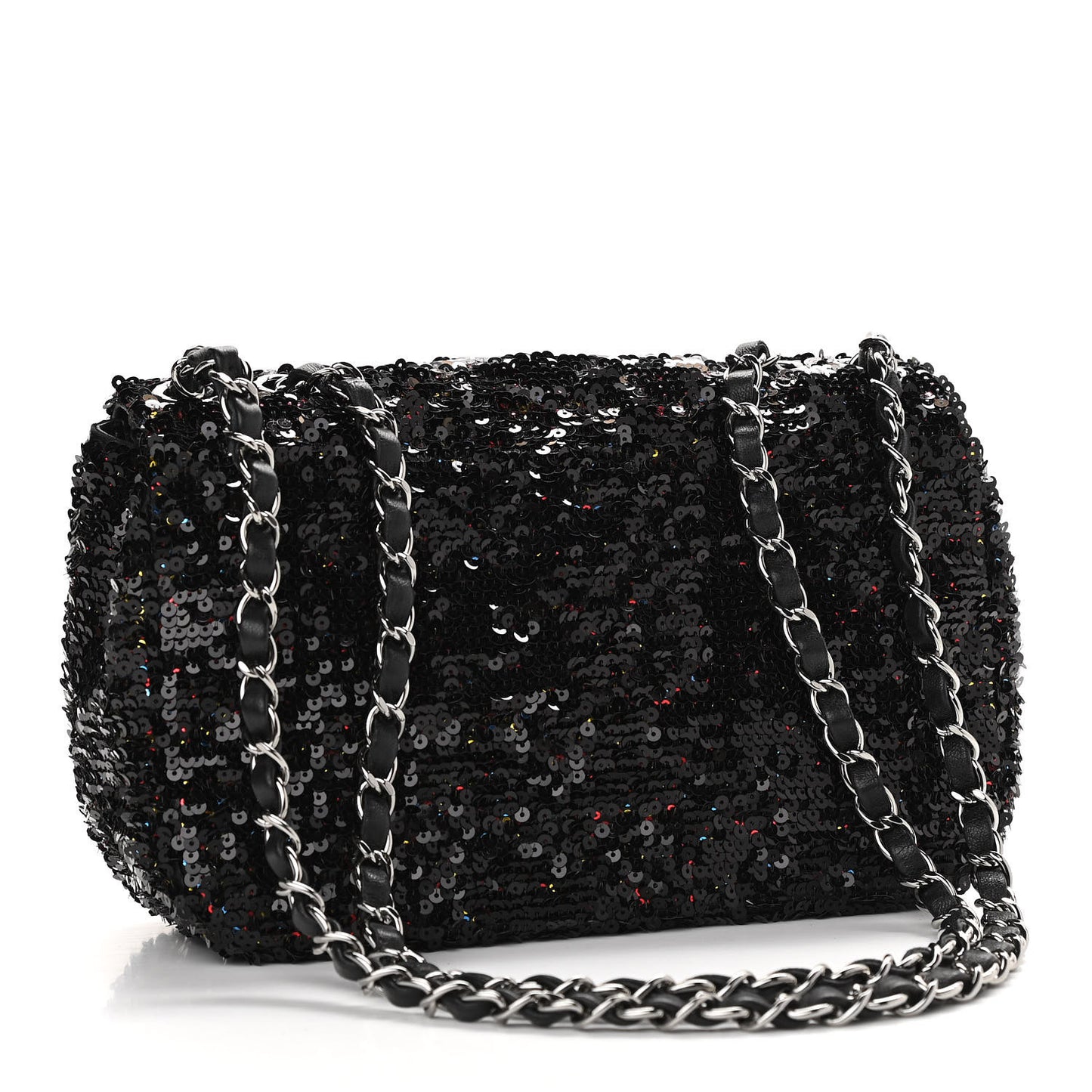 Sequin Medium Single Flap Multicolor Black