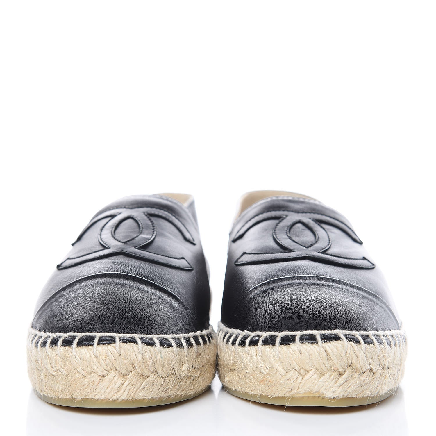 Chanel Lambskin CC Espadrilles 39 Black 2 of 10