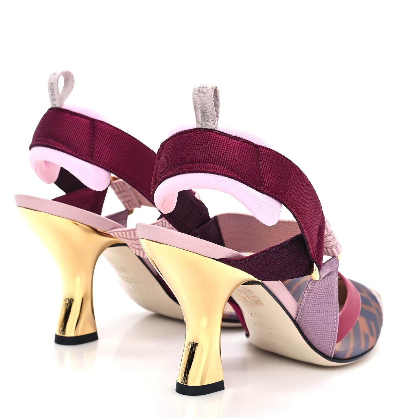 Technical Mesh FF Colibri 85mm Slingback Pumps 36.5 Tobacco Moro Black Anemone
