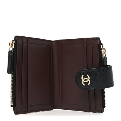 Chanel Caviar Quilted Compact Zipped Pocket Wallet Black 5 of 7