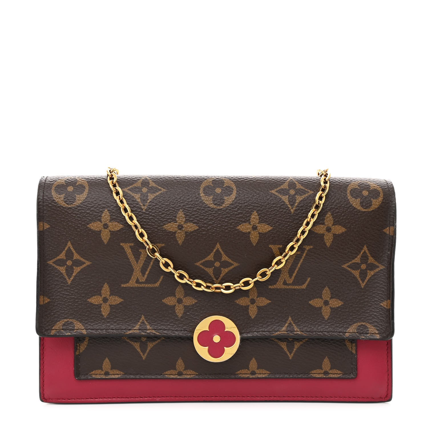 Louis Vuitton Monogram Flore Chain Wallet Fuchsia 1 of 9
