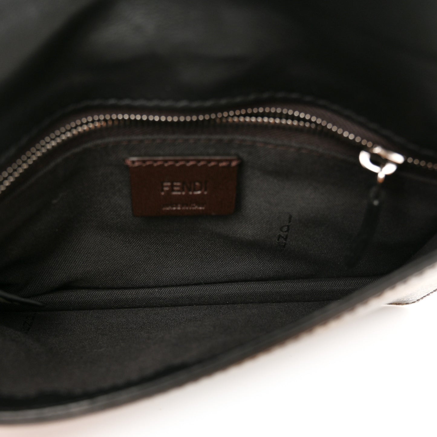 Glazed Fabric Cotton Vitello King Aura FF 1974 Baguette Belt Pouch Tobacco Moro Grezzo Cuoio